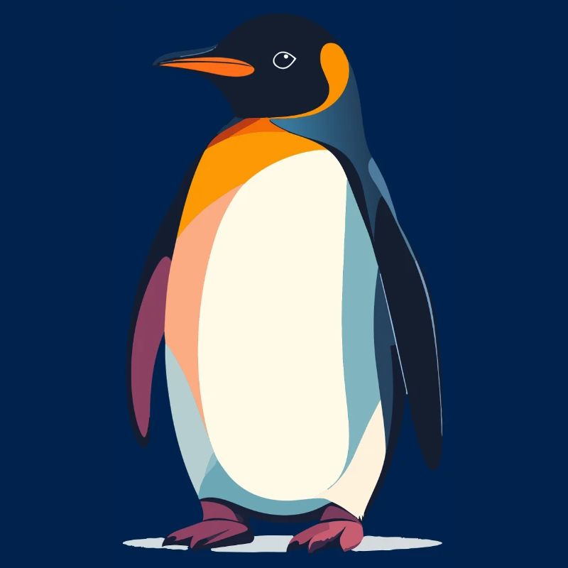 Graphique vectoriel abstrait du Pingouin debout sur la glace