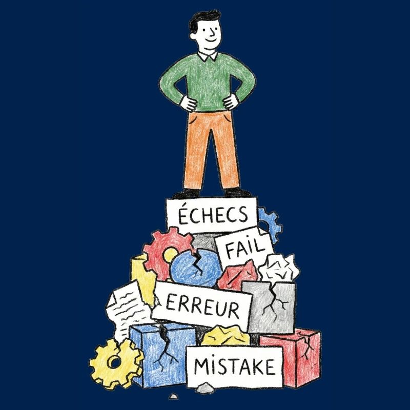 Mann bei Fehlerblocks