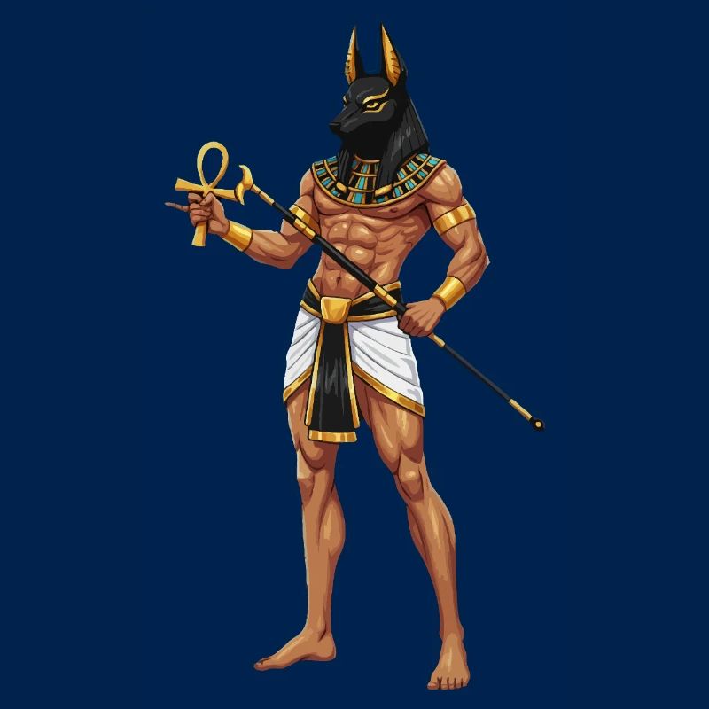 Anubis-Krieger mit Ankh-Cosplay