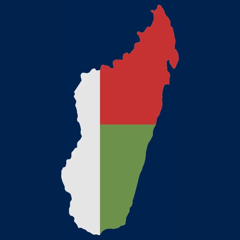 Carte de Madagascar avec drapeau