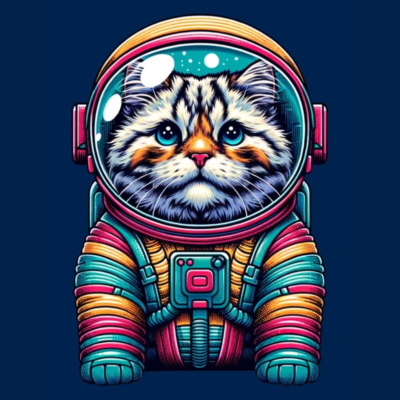 Petit chat mignon comme astronaute astronaute