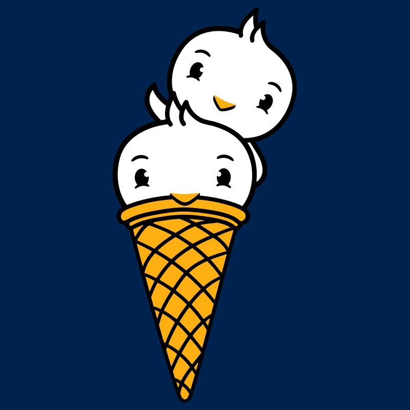 Vögel Eis Waffel Waffeleis Kugeln Eiscreme Eistüte