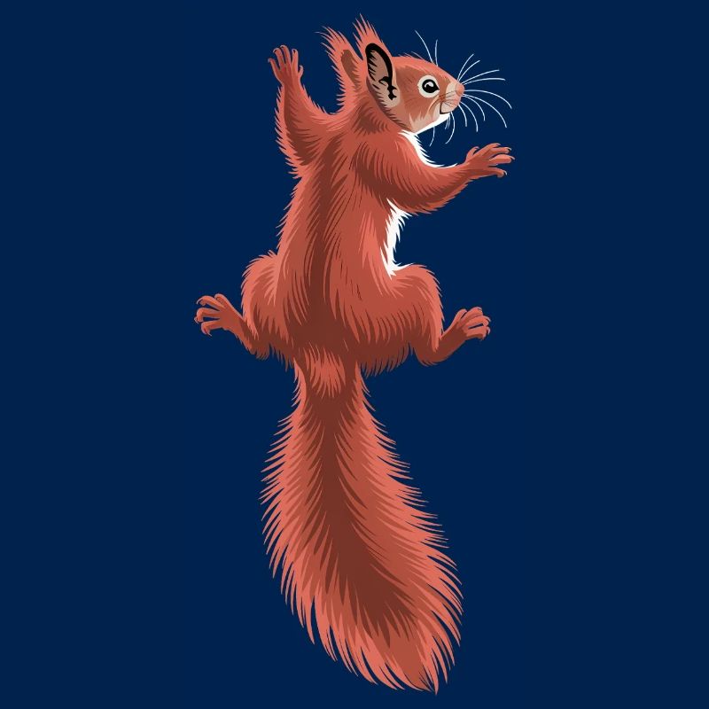 Süßes kletterndes rotes Eichhörnchen