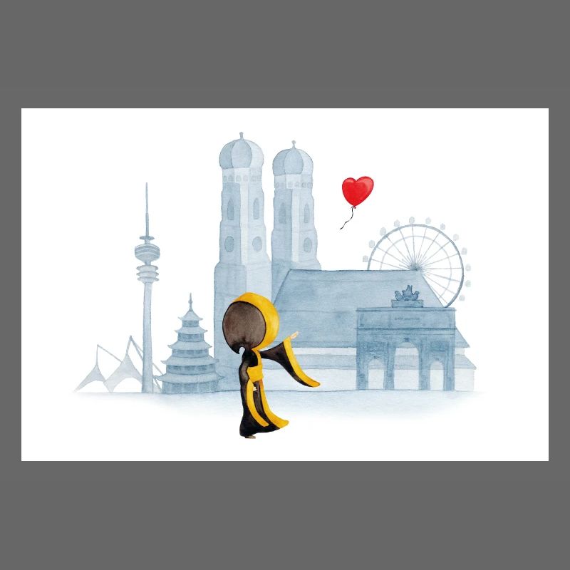Münchner Kindl avec Munich Skyline