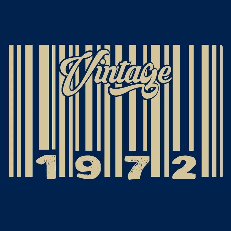 vintage 1972 Code barre 1972: Année 2025.