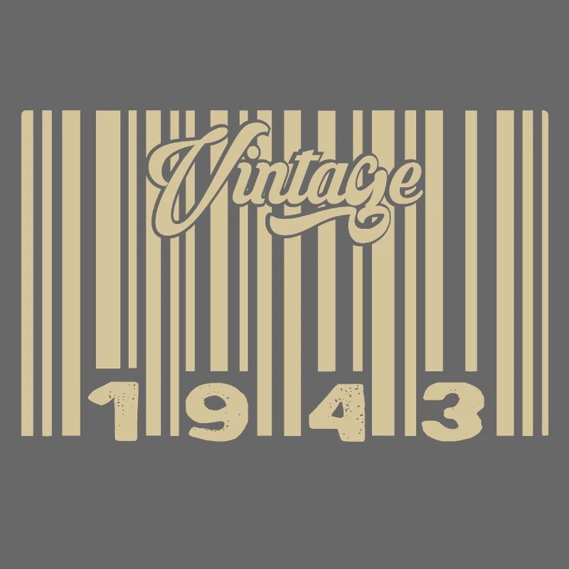 vintage 1943 Code barre 1943: Année 2025.