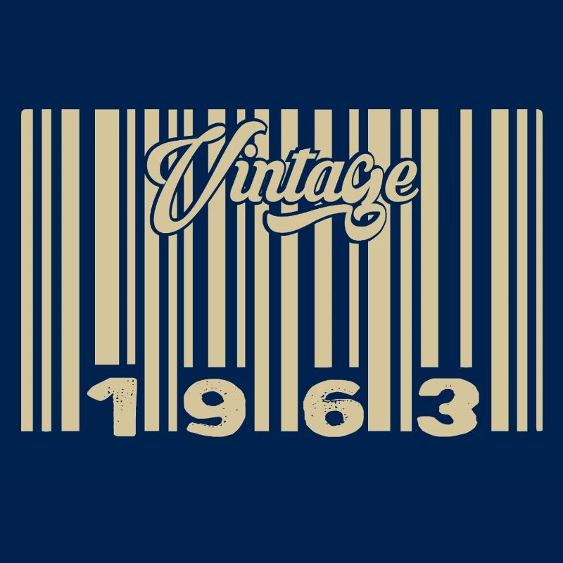 vintage 1963 Code barre 1963: Année 2025.