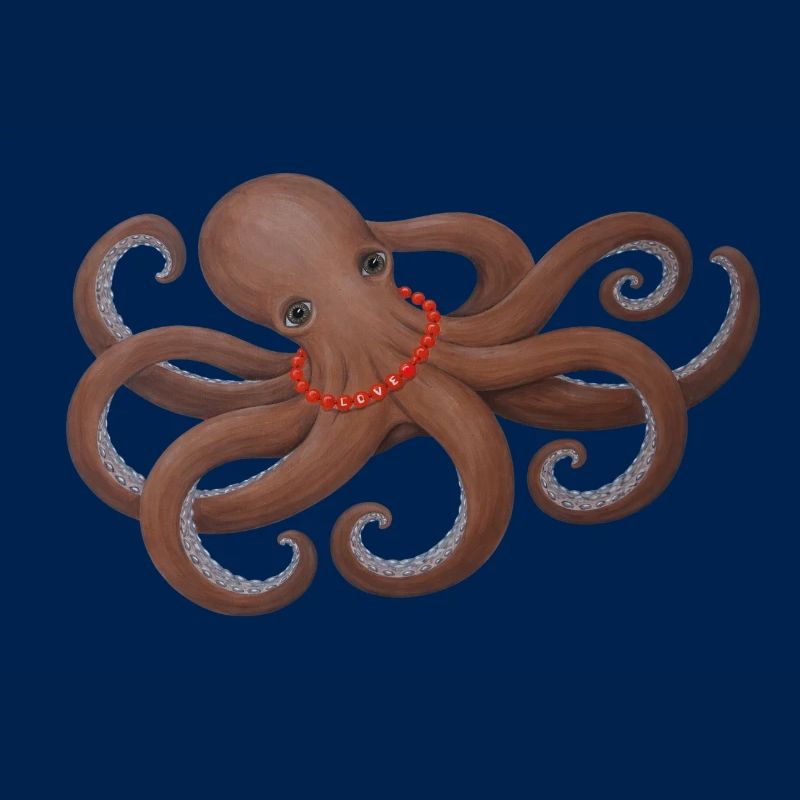 Octopus with red love pearl
