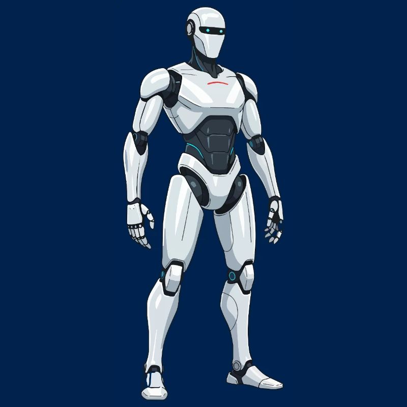 Weißer SciFi-Kampfroboter