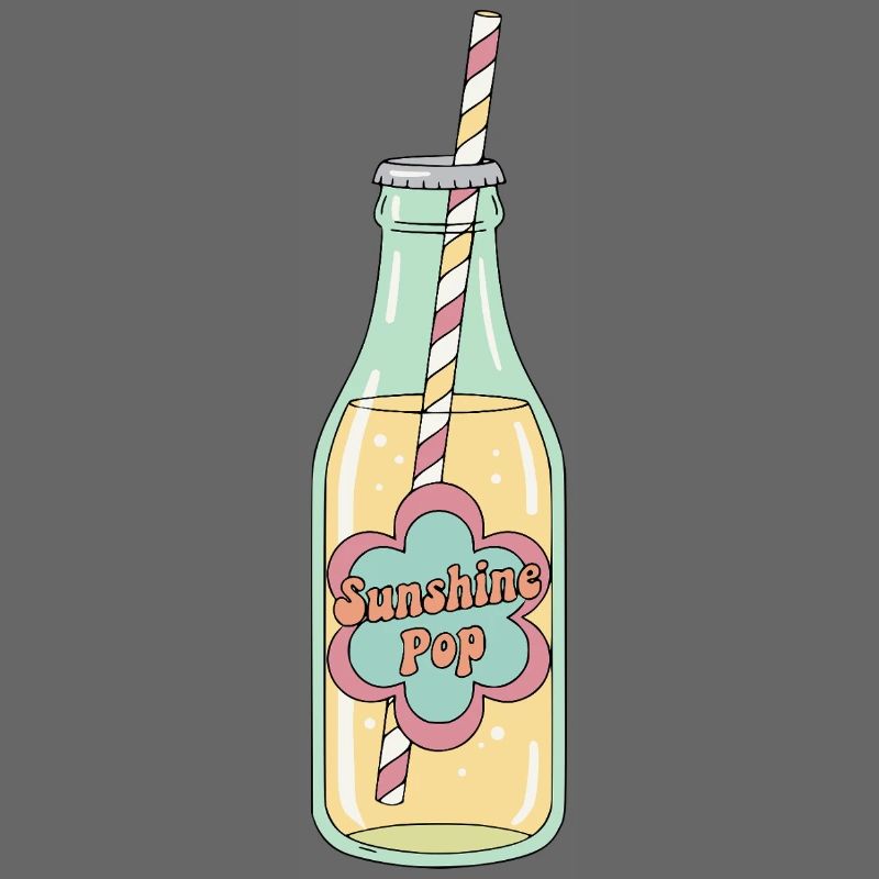 Sunshine Pop Retro Soda Bottle Ästhetik