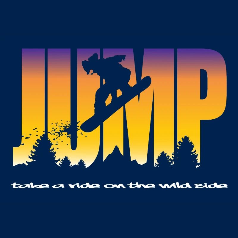Jump and snowboarder