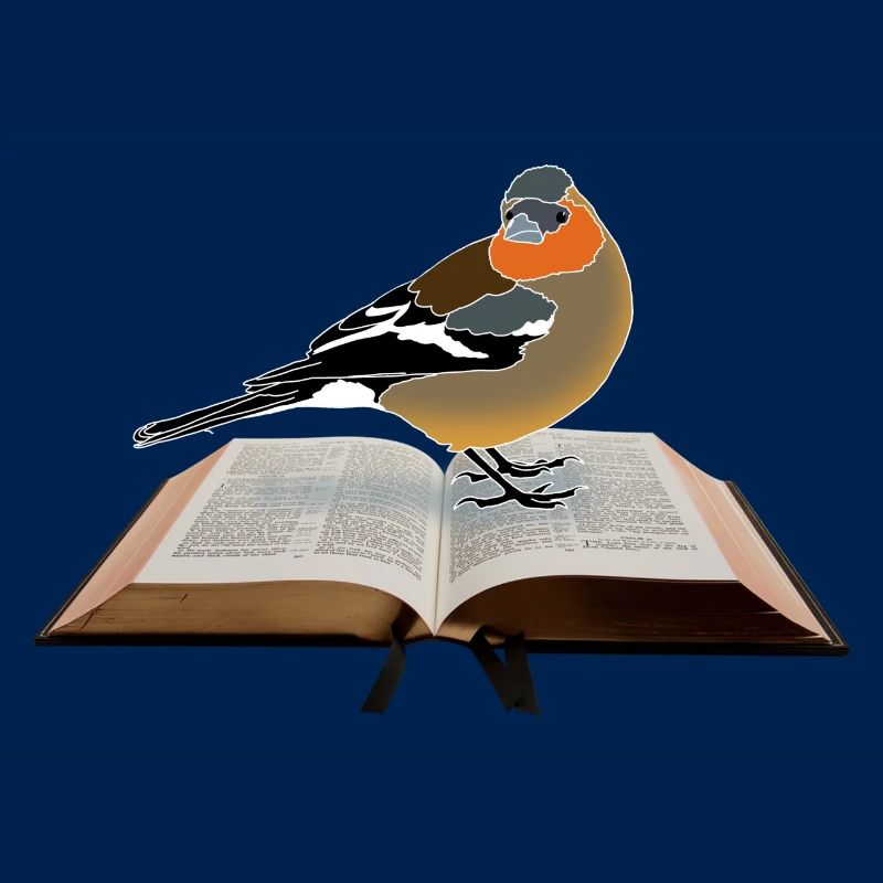 Buchfink auf Buch