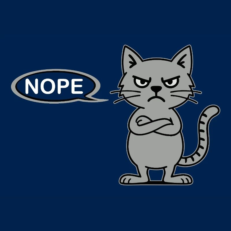 Skeptische Katze NOPE-Statement
