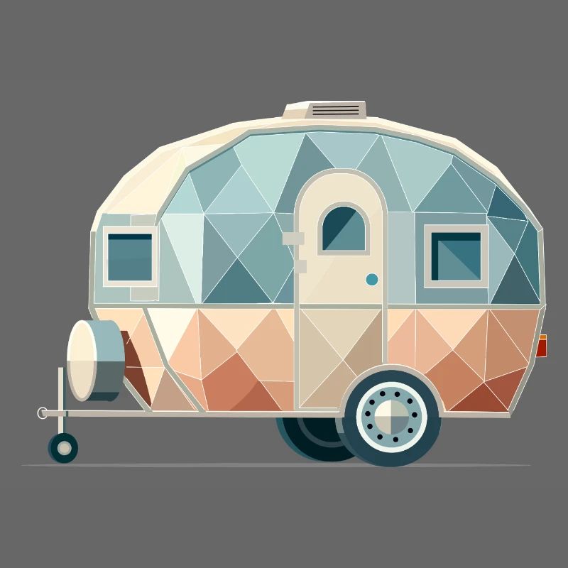 Moderner Wohnwagen – Polygonaler Reisebegleiter