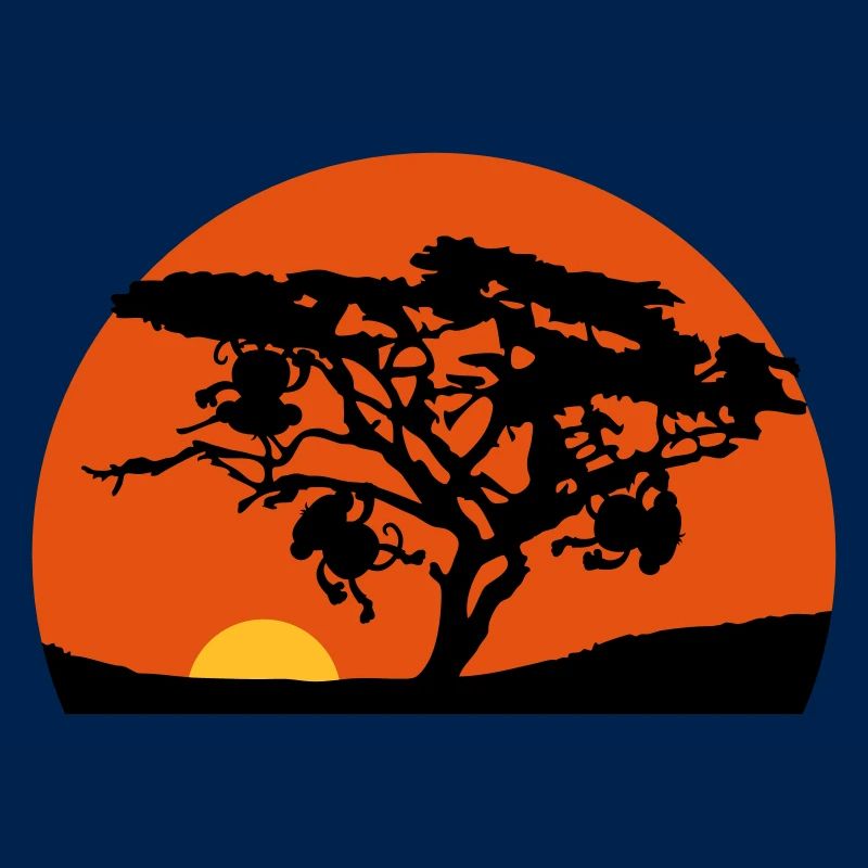 Singe du coucher du soleil de l'Afrique arbre