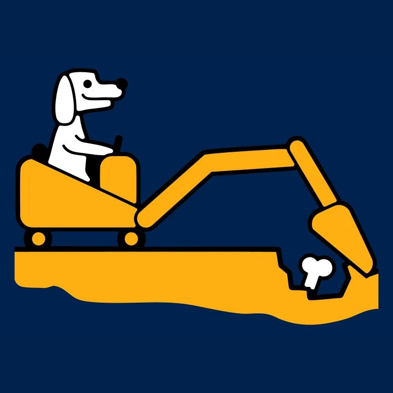 Dog Bones Burying Excavator Digging Cool Digging