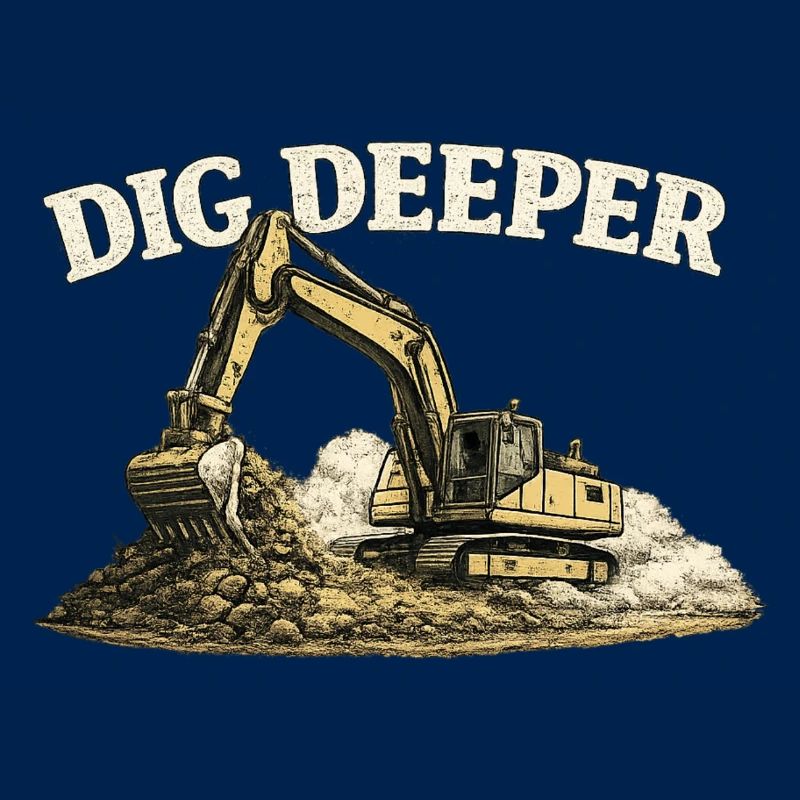 Dig Deeper Bagger Baustelle Baumaschine 