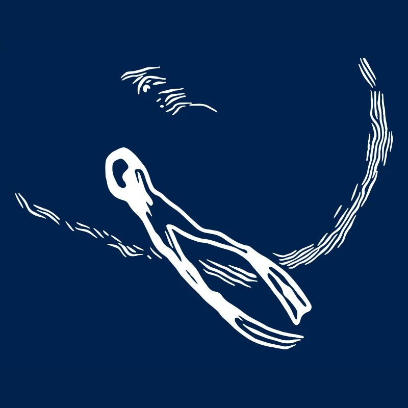 Floating Apnea Diver - Vintage Vector
