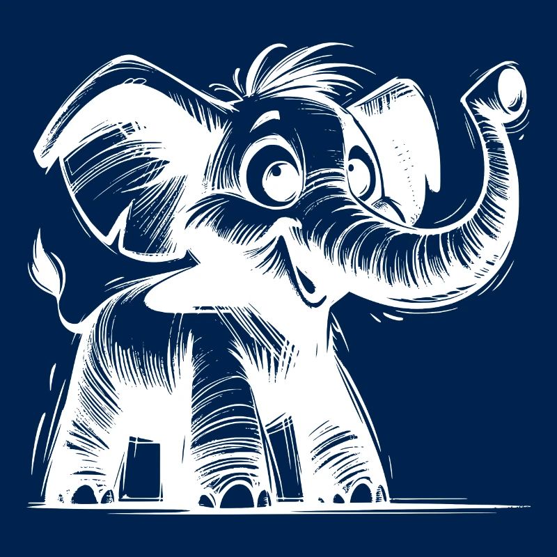 Elephant baby with huge trunk