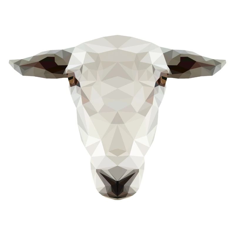 Schaf Kopf – Geometrisches Low Poly Tierdesign