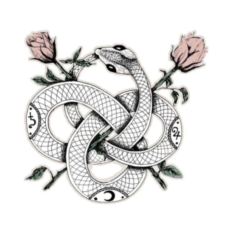 Schlangen-Design mit Rosen
