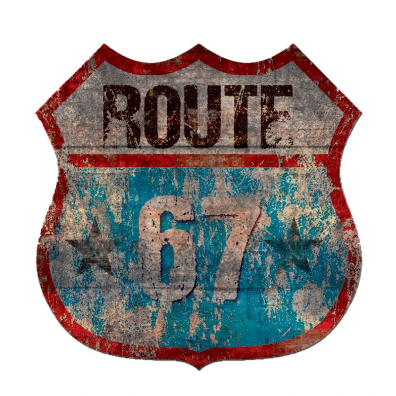 Rustic Route 67 Shield Design