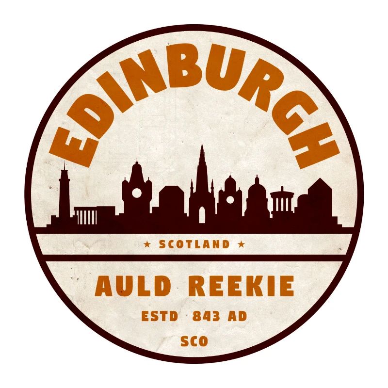 Edinburgh Skyline Retro Abzeichen