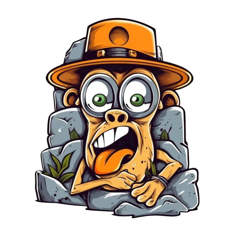 Expressive Street Art Monkey