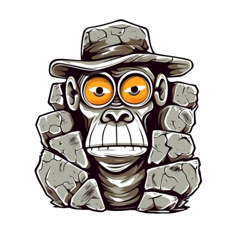 Stone Age Monkey T-Shirt Design