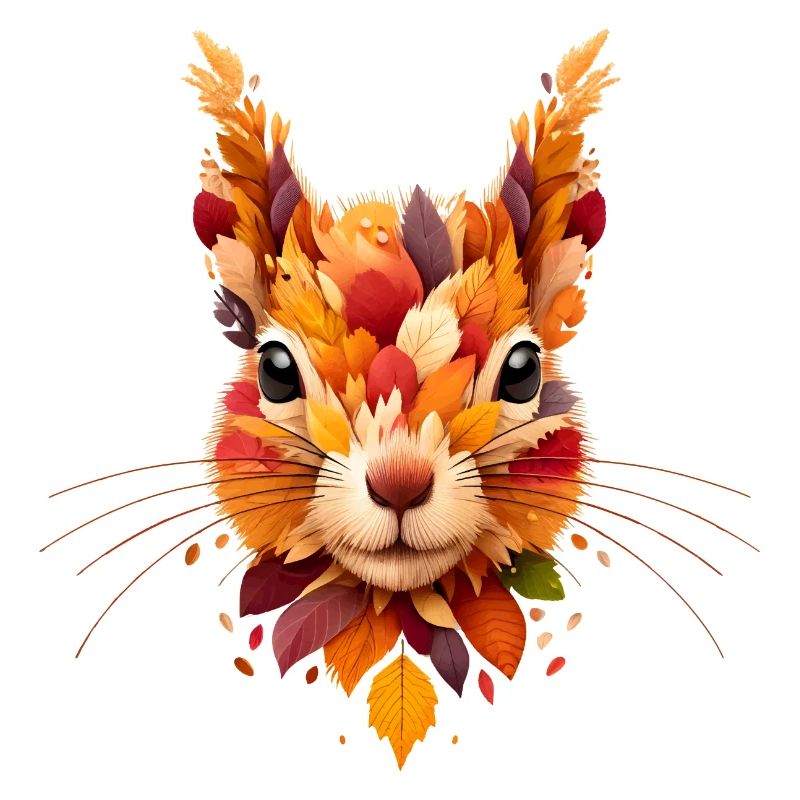 Squirrel, designed from different leaves