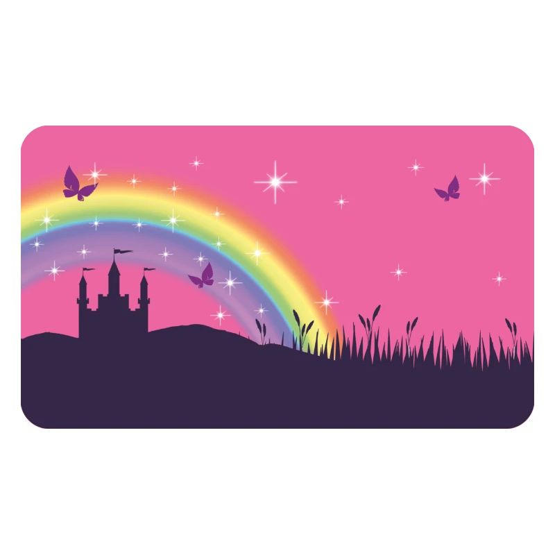 Märchenschloss mit Regenbogen und Sternchen 