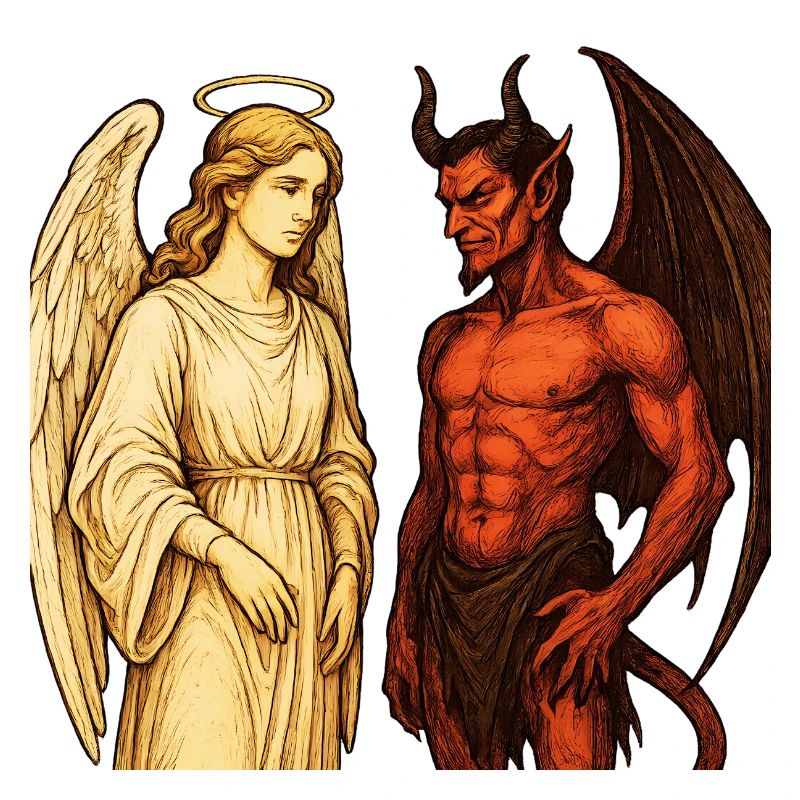 Ange céleste vs démone ardent Illustration