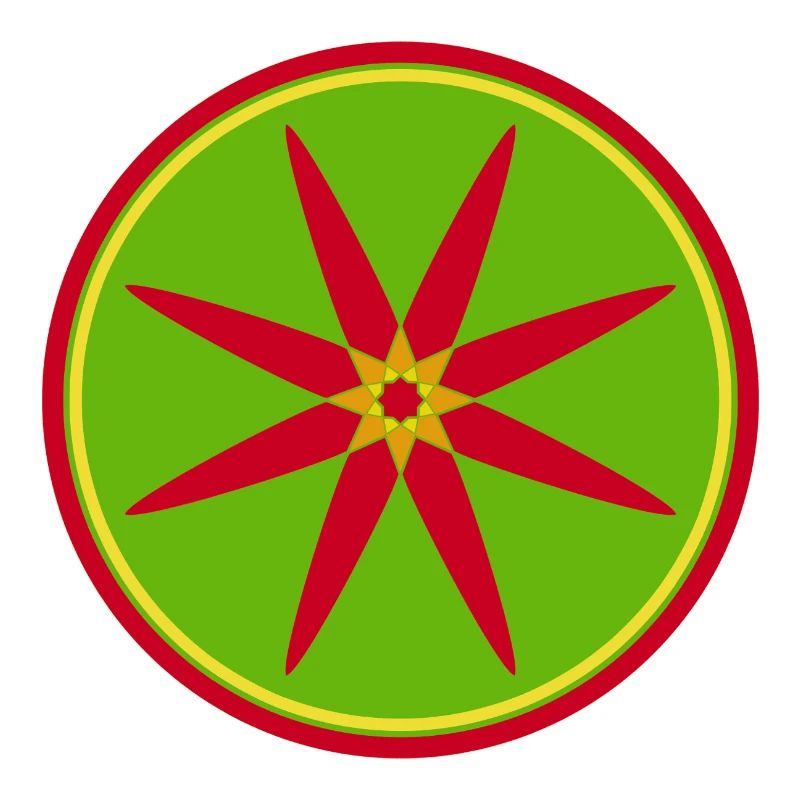 Stylisches Mandala mit roten Blättern