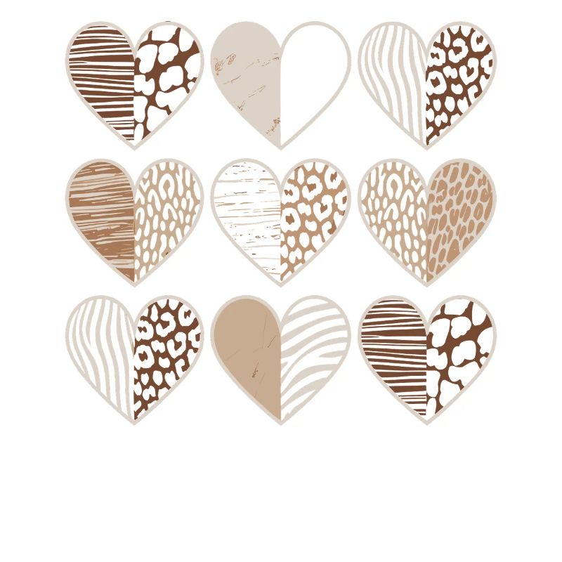 Leopard pattern heart design