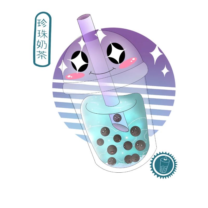 Kawaii Bubble Tee Illustration