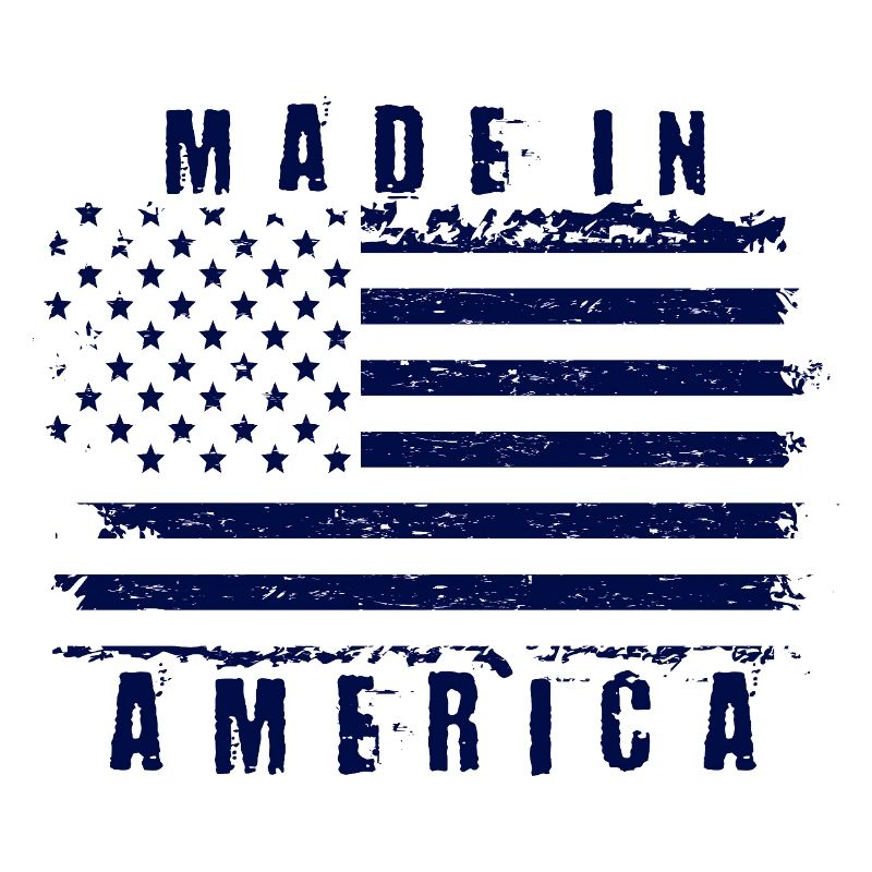 American flag with stylized text