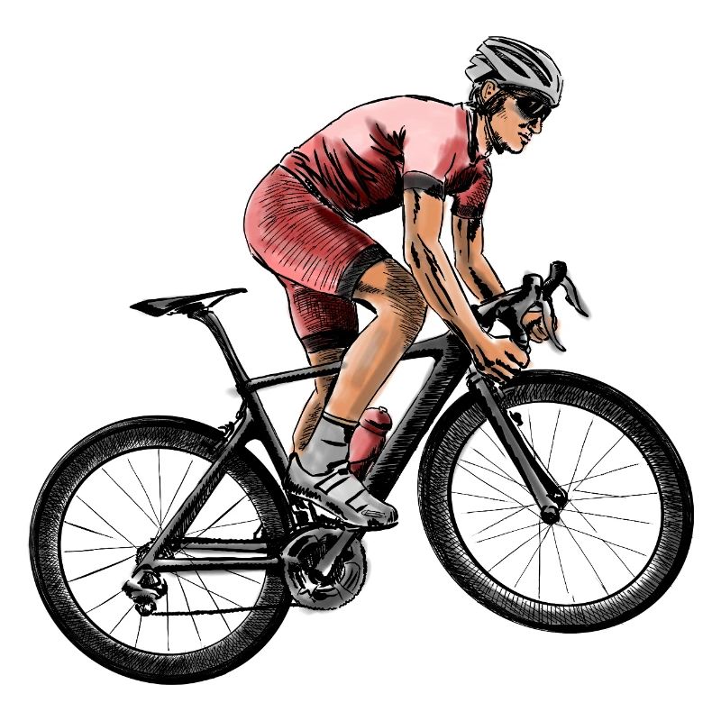 Dynamischer Radrennfahrer im Wettkampf