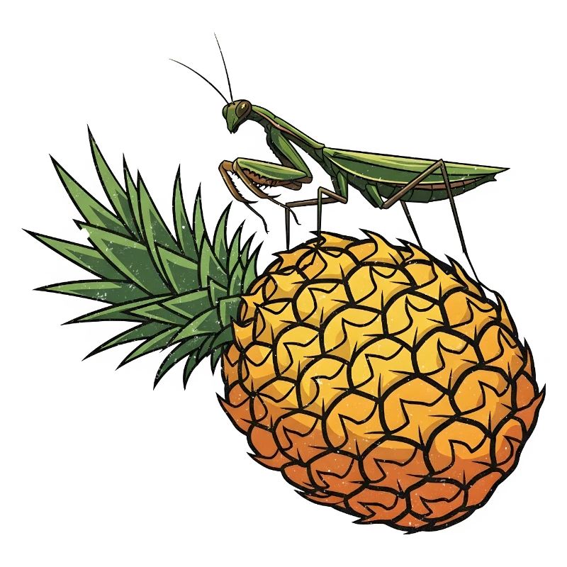 Ananas mit Grashüpfer Illustration