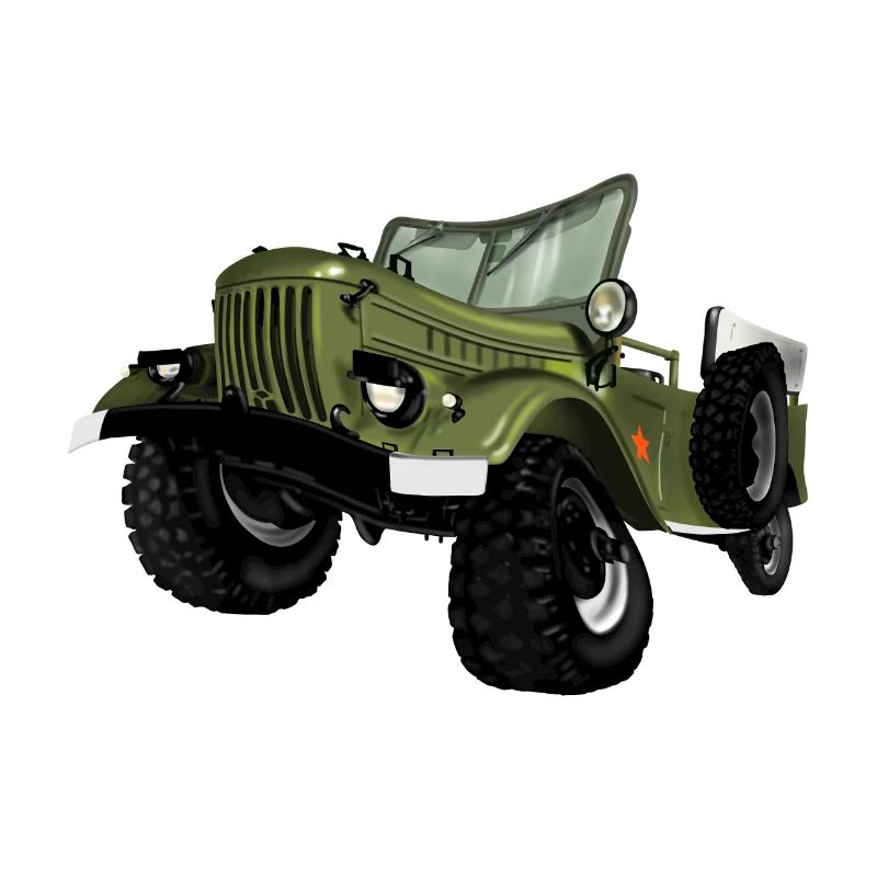 Impression de voiture tout-terrain vert olive