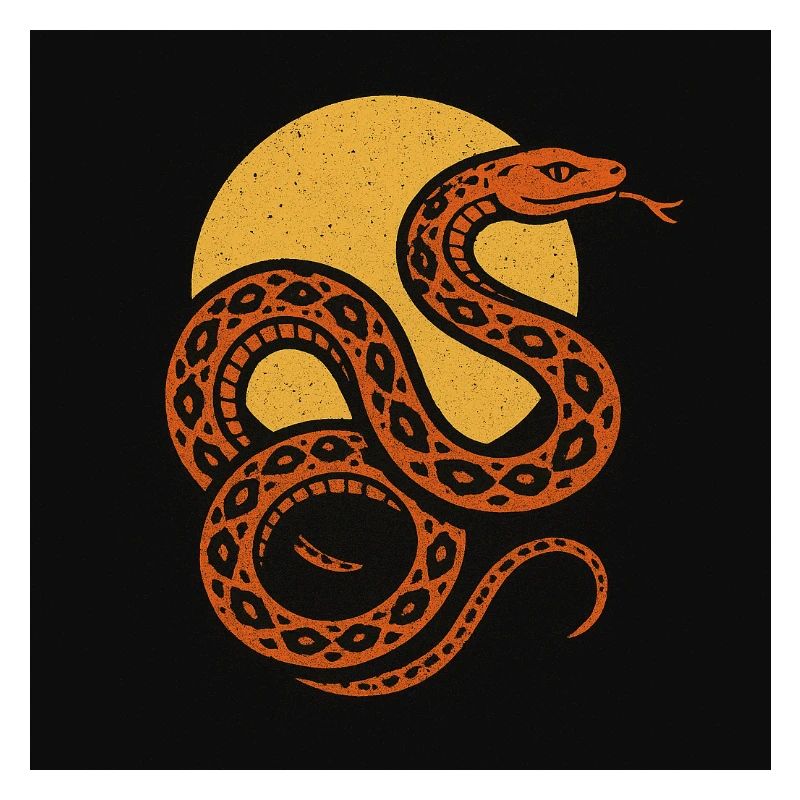 Sun snake against dark background