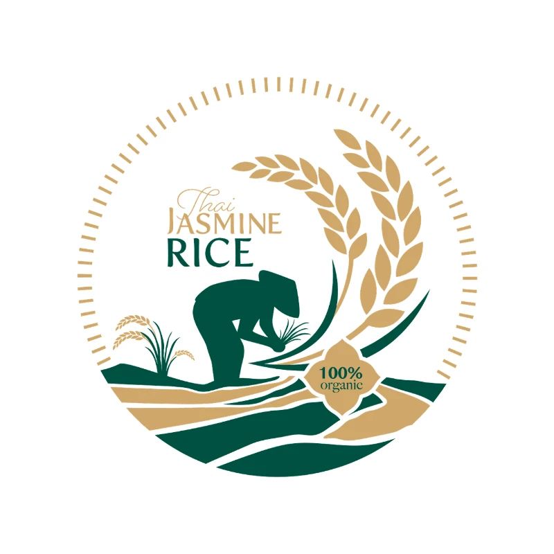 Logo du riz au jasmin thaïlandais Bio
