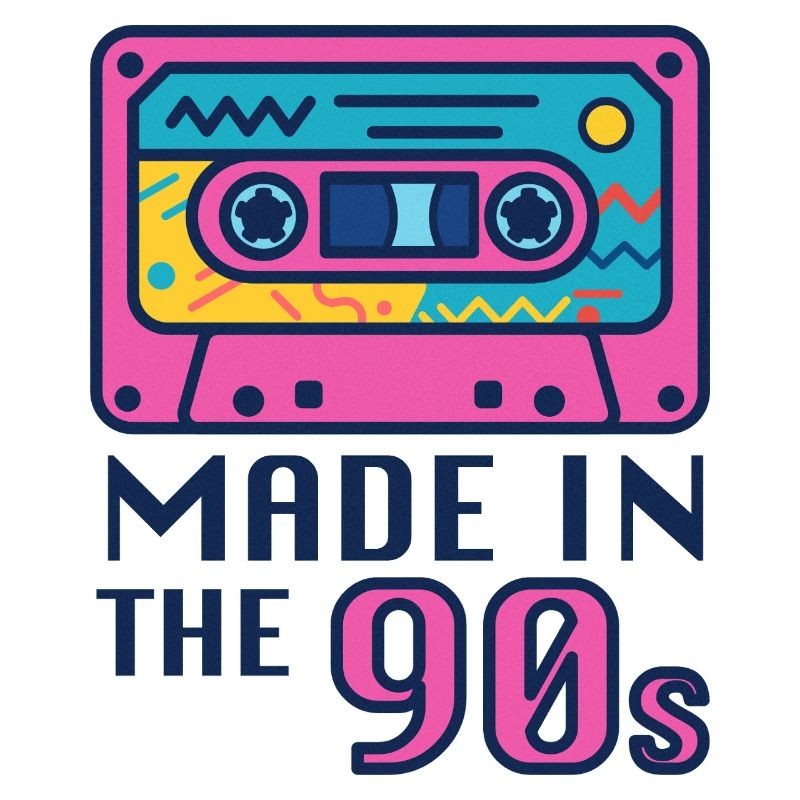 Neon 90s Cassette Design