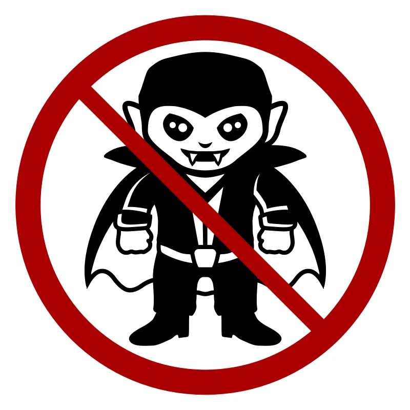 Pas un vampire ! Drôle de panneau d’interdiction Halloween