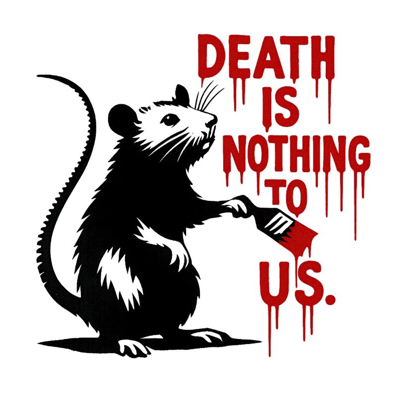 Ratte mit Blutschrift Todesbotschaft