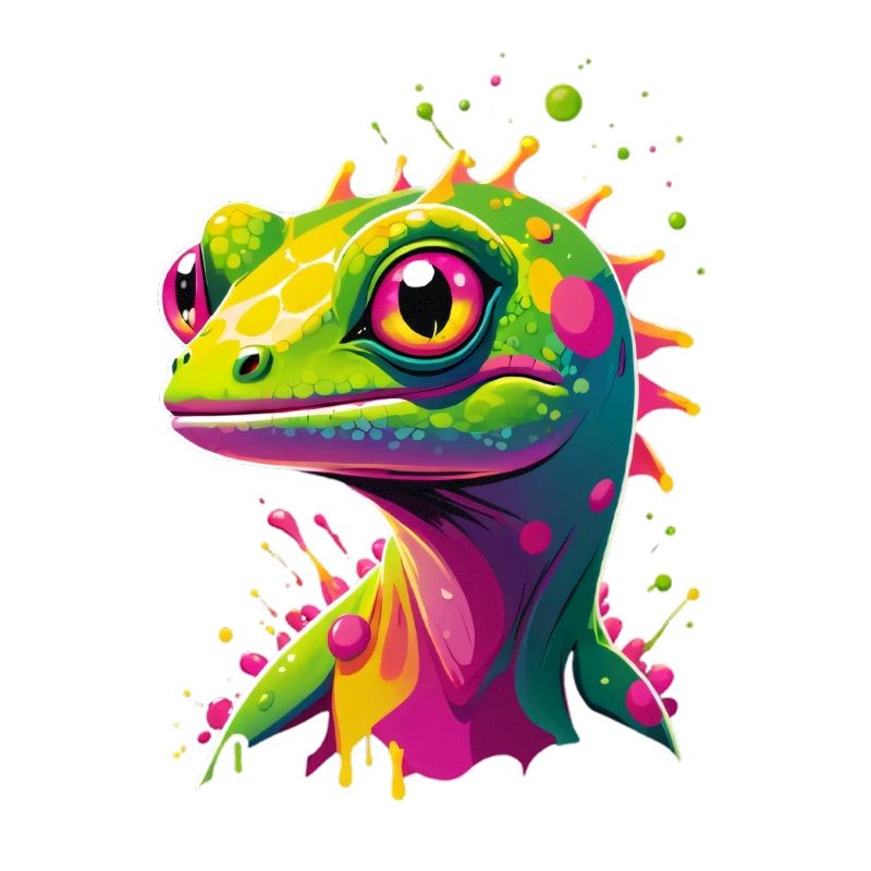 Colorful Lizard Neon Splash