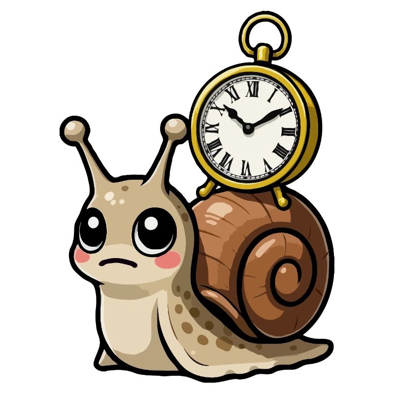 Snail with clock on shell