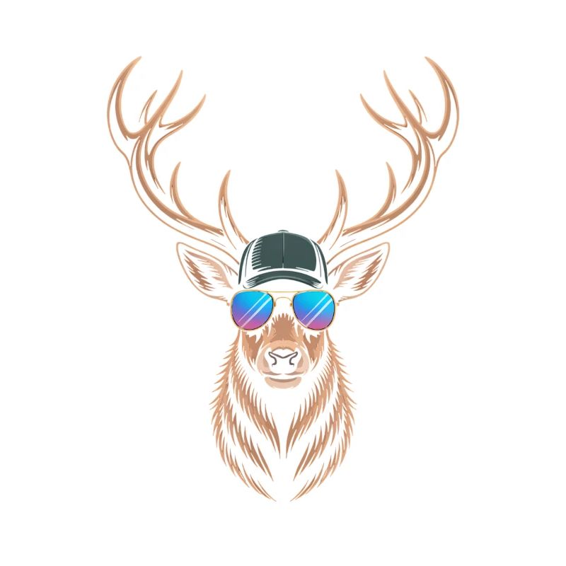 Cooler Hirsch mit Geweih 