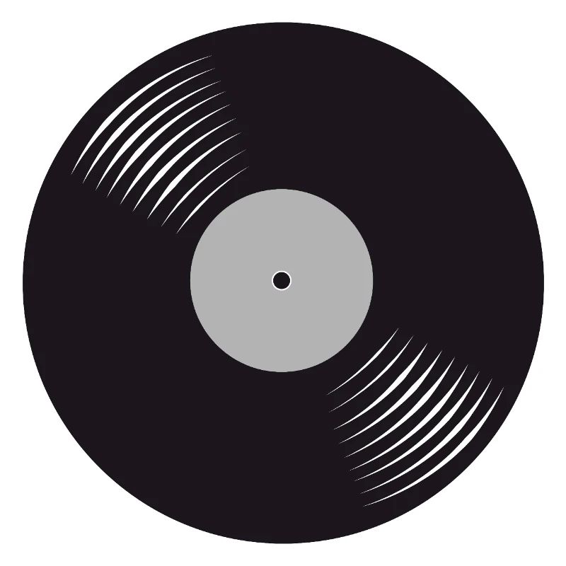 Disque vinyle noir stylisé