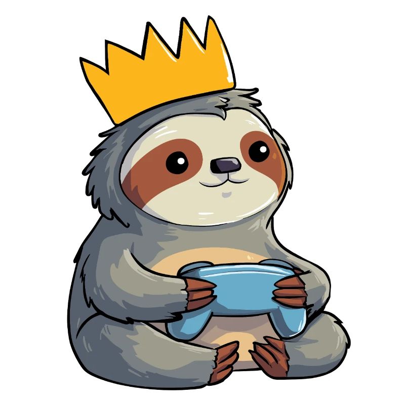 Sloth with crown and controller
