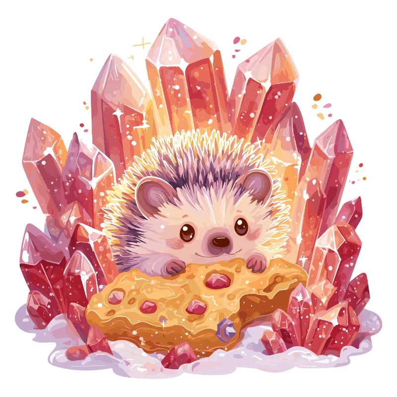 Hérisson en cristal avec un cookie